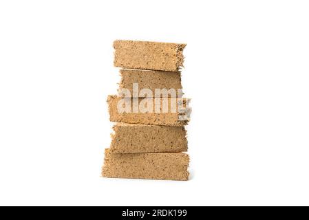 Piece of Plain Particle Board stack on each other Stock Photo