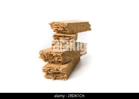Piece of Plain Particle Board stack on each other Stock Photo