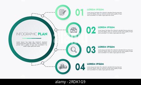 Infographic template for presentations and features data visualization includes a process chart with diagrams, steps, options. Stock Photo