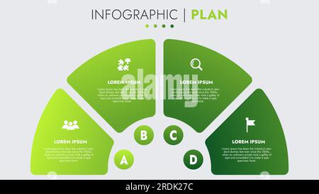 Infographic template for presentations and features data visualization includes a process chart with diagrams, steps, options. Stock Photo