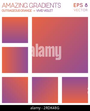 Colorful gradients in outrageous orange and vivid violet color tones. Admirable gradient background, impressive vector illustration. Stock Vector