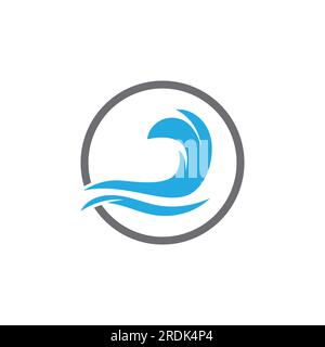 Water wave icon vector illustration design logo Stock Vector
