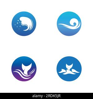 Water wave icon vector illustration design logo Stock Vector