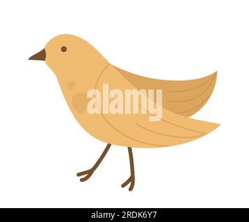 Spring cute bird. Little garden bird, forest fauna, specific bird specie vector illustration Stock Vector