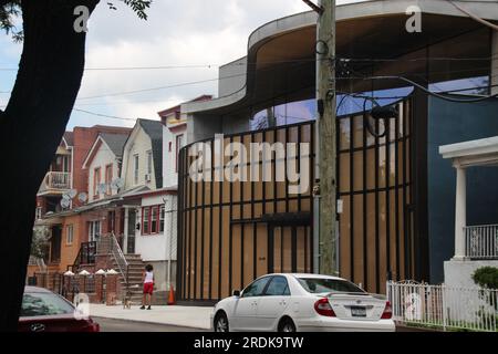 PRODUCTION - 21 July 2023, USA, New York: The Louis Armstrong Center, extension of the Louis Armstrong House Museum. (to dpa 'Extension of Louis Armstrong Museum opens in New York') Photo: Christina Horsten/dpa Stock Photo