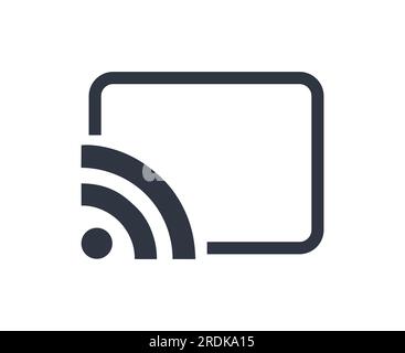 Monochromatic Screencast Symbol. Concept of technology and wireless. Stock Vector
