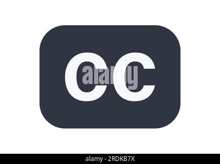 Closed Captioning Symbol. Concept of media and television. Stock Vector