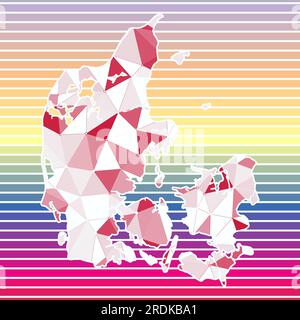 Denmark vector illustration. Denmark design on gradient stripes background. Technology, internet, network, telecommunication concept. Stock Vector