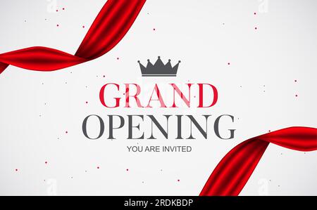 Premium Vector  Frame and ribbon with label grand opening