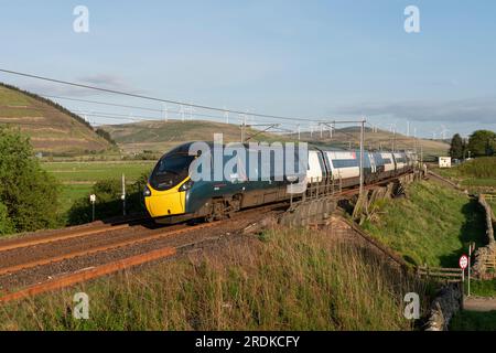 390123, 1S78 London Euston to Glasgow Central. Elvanfoot, South Lanarkshire, Scotland, UK. 26 May 2023. Photograph by Richard Holmes. Stock Photo