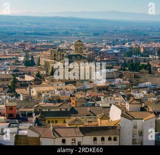 Overall view to the 16th century Real Monasterio de San Jeronimo, the Royal Monastry of St. Jerome, Granada, Granada Province, Andalusia, southern Spa Stock Photo