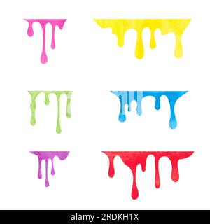 Current paints. Colorful watercolor drops. Vector illustration. Stock Vector