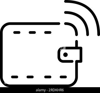 Wallet with contactless payment symbol. E-wallet. Pixel perfect icon Stock Vector
