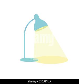 Desk lamp flat vector illustration isolated on white background. Element for school and office concept. Back to school. Illuminate. Stock Vector