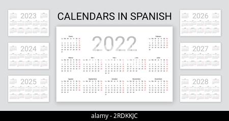 Spanish horizontal rectangular black calendar for 2024 year. White  background. Isolated vector image. Illustration template for design,  planner Stock Vector Image & Art - Alamy