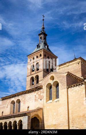 Iglesia de San Martín (Church of San Martín ), romanesque catholic church on Juan Bravo Street, Segovia, Spain. Stock Photo