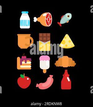 Food icon set. food sign. Symbol for mobile application Stock Vector