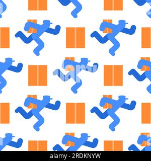 Postman pattern seamless. Mailman background. Vector texture Stock Vector