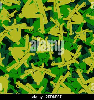 Yoga Military pattern seamless. Protective khaki soldier and hunting texture. Stock Vector