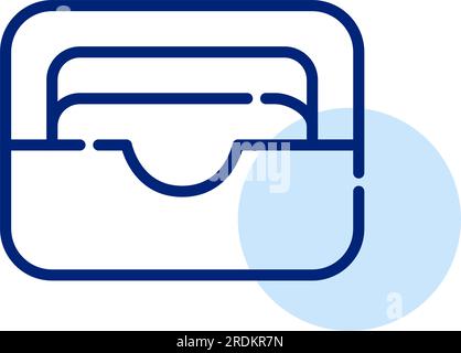 Card holder with two cards in it. Cashless payment. Pixel perfect icon Stock Vector