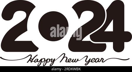 The Year 2024 New Year Greeting Symbol Logo. Vector Illustration Isolated On A White Background. Stock Vector