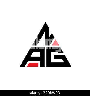 NAG triangle letter logo design with triangle shape. NAG triangle logo design monogram. NAG triangle vector logo template with red color. NAG triangul Stock Vector