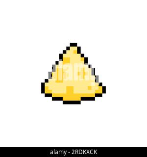 Cheese pixel art icon isolated. 8 bit food sign. pixelated Symbol for mobile application Stock Vector