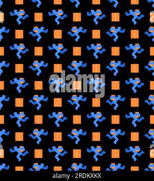 Postman pattern seamless. Mailman background. Vector texture Stock Vector