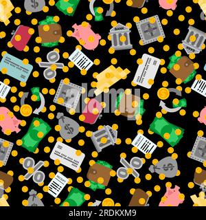 Finance pattern seamless. Sign for banking background Stock Vector