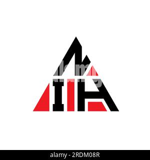 NIH triangle letter logo design with triangle shape. NIH triangle logo design monogram. NIH triangle vector logo template with red color. NIH triangul Stock Vector