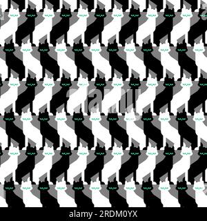 Cat pattern seamless. Cats background. Baby fabric texture Stock Vector