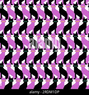 Cat pattern seamless. Cats background. Baby fabric texture Stock Vector