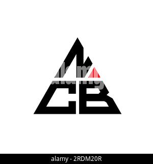 NCB triangle letter logo design with triangle shape. NCB triangle logo design monogram. NCB triangle vector logo template with red color. NCB triangul Stock Vector