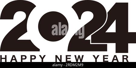 The Year 2024 New Year Greeting Symbol Logo. Vector Illustration Isolated On A White Background. Stock Vector