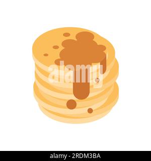 Pancakes with chocolate isolated. sweet Vector illustration Stock Vector