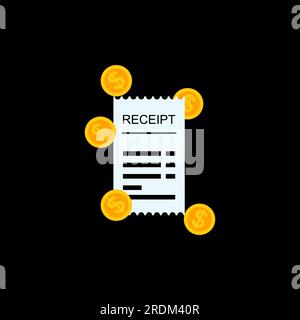 Receipt Finance icon isolated. Sign for banking application Stock Vector