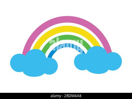 Rainbow With Cloud. Vector Illustration Stock Vector