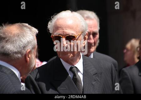 Munich, Germany. 22nd July, 2023. Duke Franz of Bavaria after the thanksgiving service for his 90th birthday in St. Michael's Church. Credit: Michael Faulhaber/dpa/Alamy Live News Stock Photo