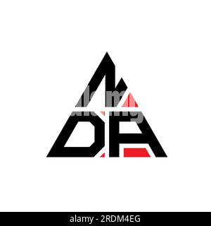 NDA triangle letter logo design with triangle shape. NDA triangle logo design monogram. NDA triangle vector logo template with red color. NDA triangul Stock Vector