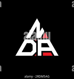 NDA triangle letter logo design with triangle shape. NDA triangle logo design monogram. NDA triangle vector logo template with red color. NDA triangul Stock Vector