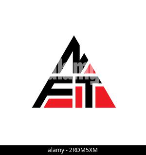 NFT triangle letter logo design with triangle shape. NFT triangle logo design monogram. NFT triangle vector logo template with red color. NFT triangul Stock Vector