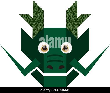 Year Of The Dragon Smiling Zodiac Symbol Isolated On A White Background. Vector Illustration. Stock Vector