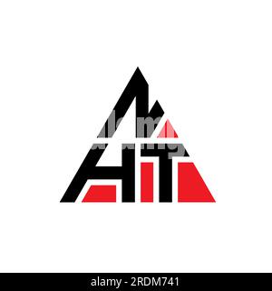 NHT triangle letter logo design with triangle shape. NHT triangle logo design monogram. NHT triangle vector logo template with red color. NHT triangul Stock Vector