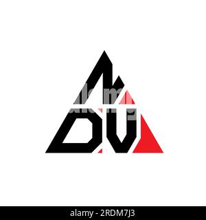 NDV triangle letter logo design with triangle shape. NDV triangle logo design monogram. NDV triangle vector logo template with red color. NDV triangul Stock Vector