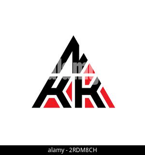 NKK triangle letter logo design with triangle shape. NKK triangle logo design monogram. NKK triangle vector logo template with red color. NKK triangul Stock Vector