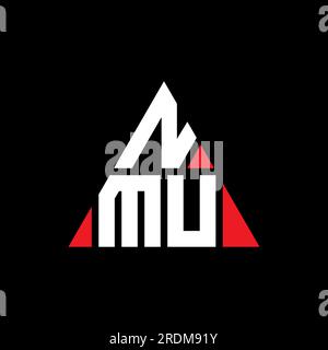 NMU triangle letter logo design with triangle shape. NMU triangle logo design monogram. NMU triangle vector logo template with red color. NMU triangul Stock Vector