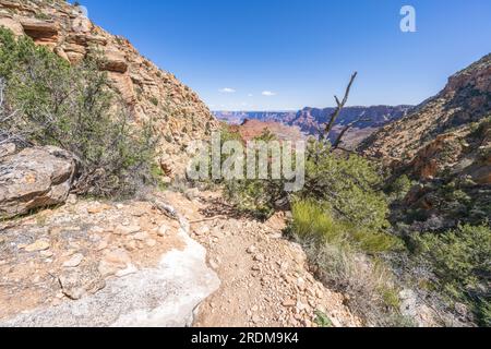 Hiking the tanner trail in grand canyon national park, arizona, usa Stock Photo