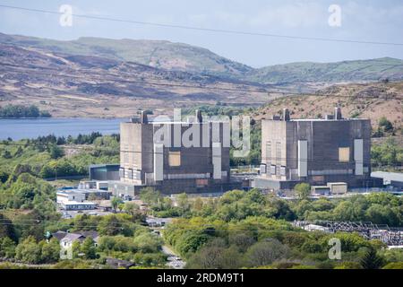Trawsfynydd Nuclear Power Station 'Atomfa Trawsfynydd' managed by Magnox Ltd and the Nuclear Decommissioning Authority (NDA), North Wales, UK Stock Photo