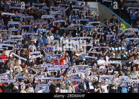 Rostock, Deutschland, 22, July, 2023 Hansa Rostock fans during F.C. Hansa Rostock vs. Sevilla F.C.. Credit: Fabideciria. Stock Photo