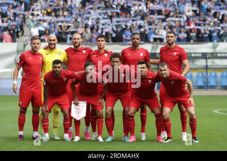 Rostock, Deutschland, 22, July, 2023. Sevilla Team during F.C. Hansa Rostock vs. Sevilla F.C.. Credit: Fabideciria. Stock Photo
